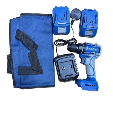 Lithium Cordless Drill Driver 21V Lithium-Ion LED Work Light, 2 Batteries