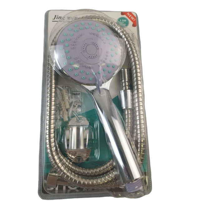1.5M Shower Head Set Universal Multi Function Chrome Anti-Limescale Bath Hose