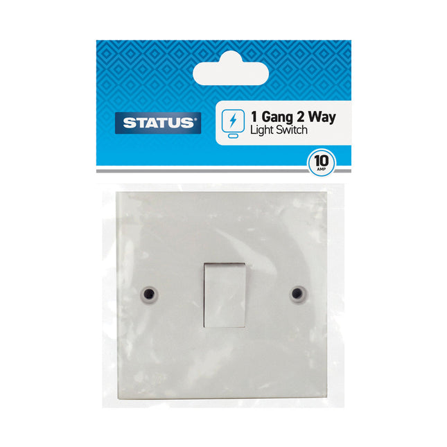 1 Gang 2 Way Light Switch White 1 pk in Poly Bag