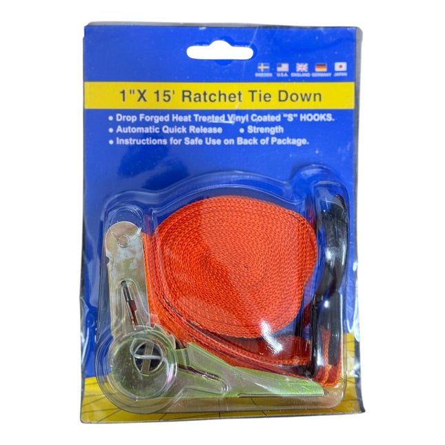 1" x 15' Ratchet Tie Down