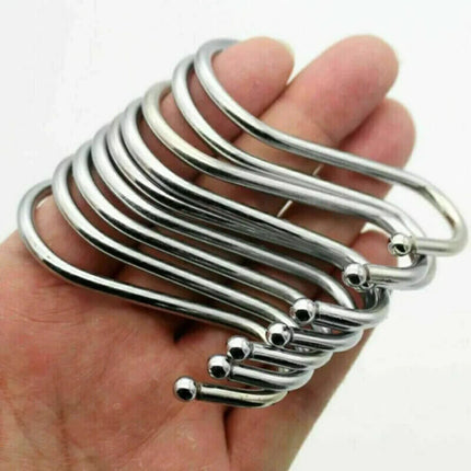 10 x S Hooks Stainless Steel Kitchen Pan Utensil Clothes Hanger Hanging 3.5 in