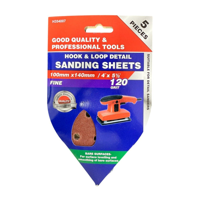 100mm x 140mm / 4" x 5 1/2" Hook & Loop FINE 120 Grit