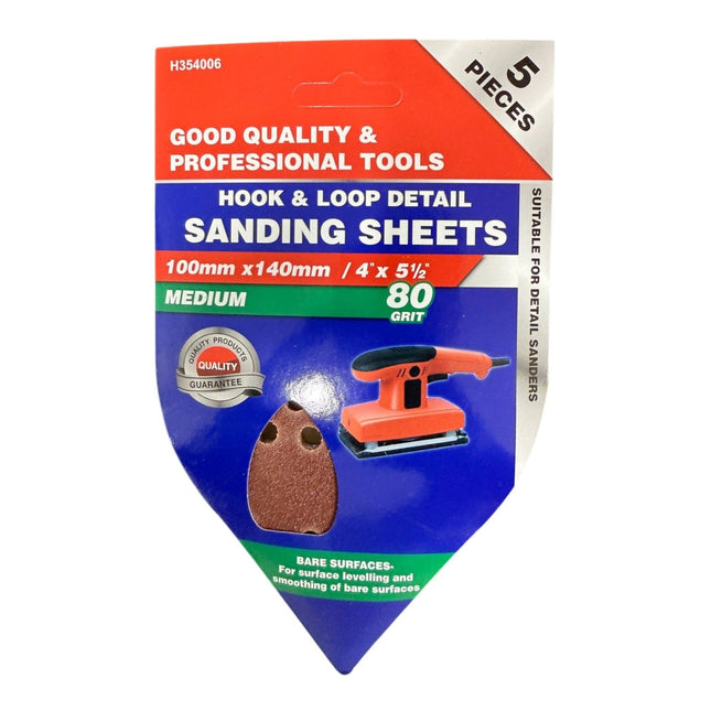 100mm x 140mm / 4" x 5 1/2 Hook & Loop medium 80 grit.