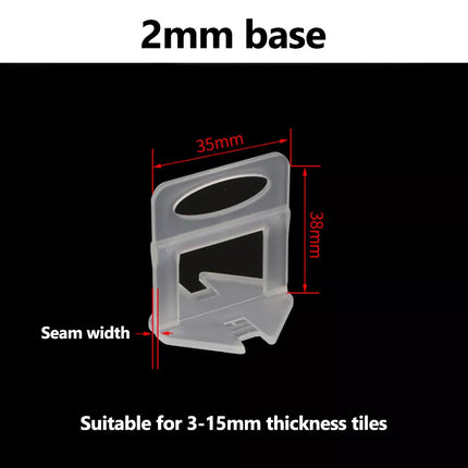 100pcs Tile Leveling 2mm Spacer System Tool Clips Wedges Flooring Lippage Plier