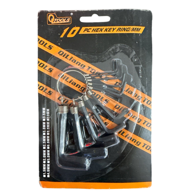 10PC METRIC HEXAGON KEY SET 1.5-10MM