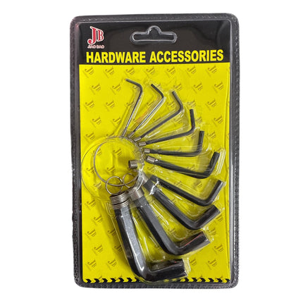 10PC METRIC HEXAGON KEY SET 1.5-10MM