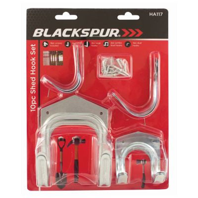 10PC SHED HOOK SET IN STORAGE HOOKS