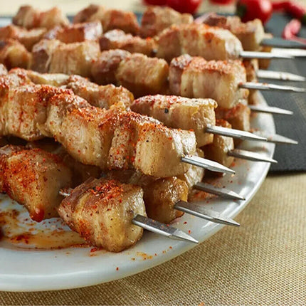 10PCS BBQ Metal Kebab Grilling Steel Sticks 35cm