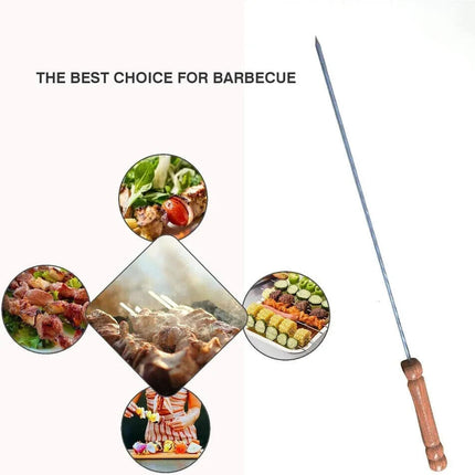 12 pcs BBQ SKEWERS WOOD HANDLE 30CM