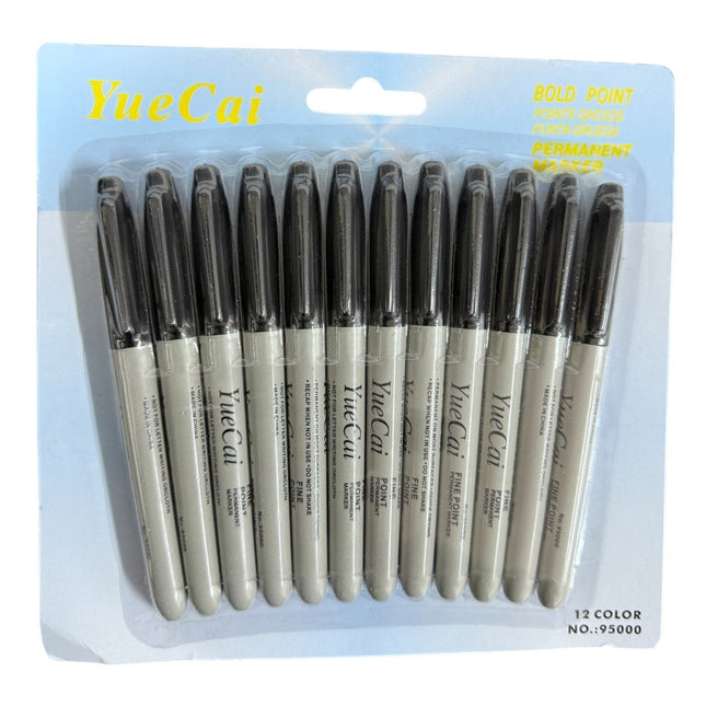 12pcs Fine Tip Black Permanent Markers - Waterproof, Smear-Proof, Quick-Drying, and Vibrant Ink - Ideal for Carpentry, Drafting,