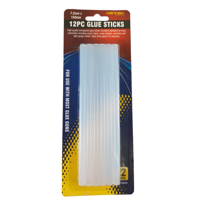12x HOT MELT GLUE GUN STICKS 7.2mm x 150mm LONG FOR CRAFT ADHESIVE CLEAR MINI