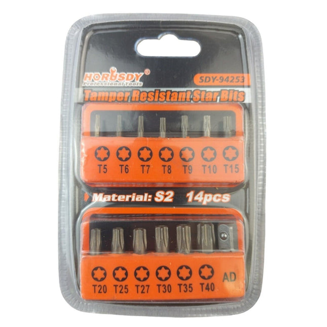 14 Pieces Screwdriver bit set Torx Hight Quality S2 Material T5 - T40