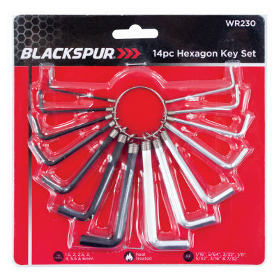 14PC HEXAGON KEY SET AF + MM IN HEX KEYS