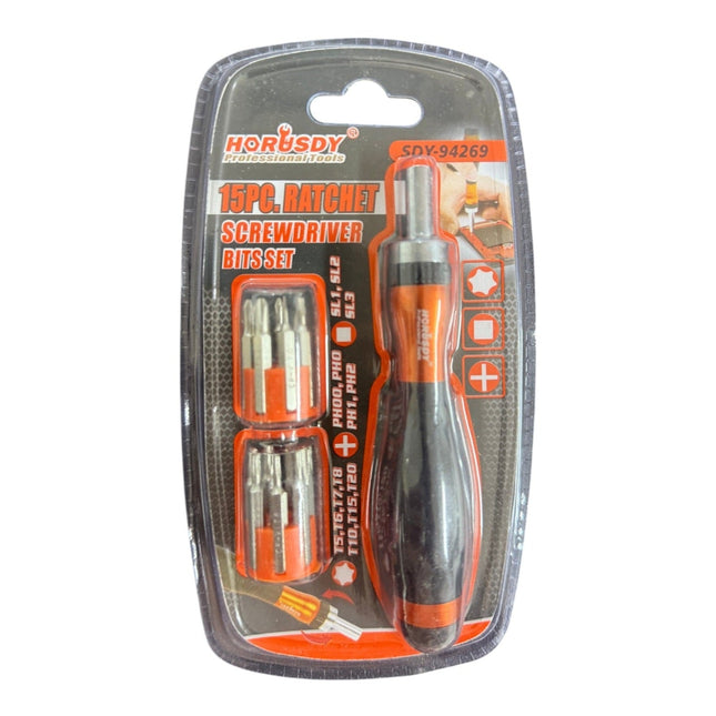 15-Piece High-Quality Bit Set for Screwdrivers