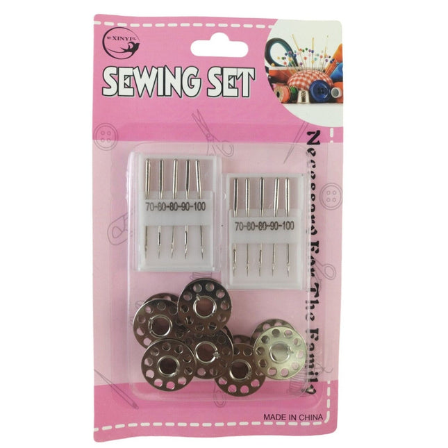 16 pcsX METAL Sewing SPOOLS BOBBINS Needles Set