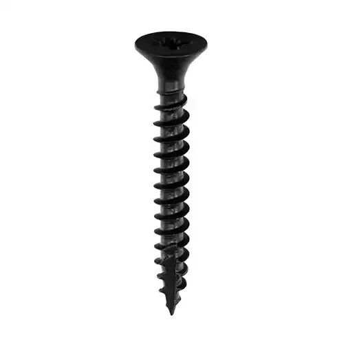 180G BLACK WOOD SCREW POZI COUNTERSUNK INDOOR OUTDOOR QUALITY 3.5x50mm