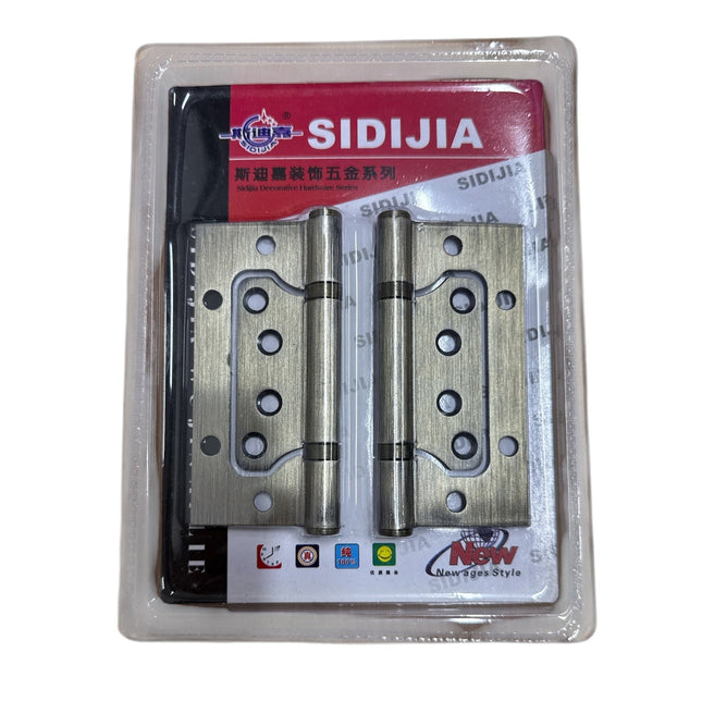 2 Ball Bearing Hinges 4" Internal Door Fire Rated Satin Chrome With SCREWS Brown