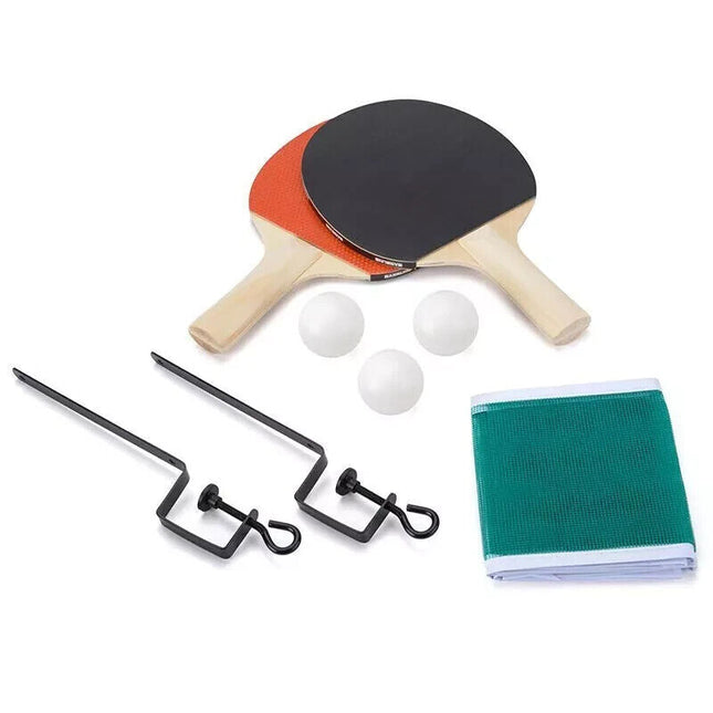 2 PROFESSIONAL TABLE TENNIS RACKET SET Ping Pong Bats + 3 Balls & Net Included