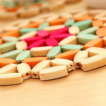 2 x Faux Wooden Beaded Colourful Hot Pad Mat Trivets Round 15cm