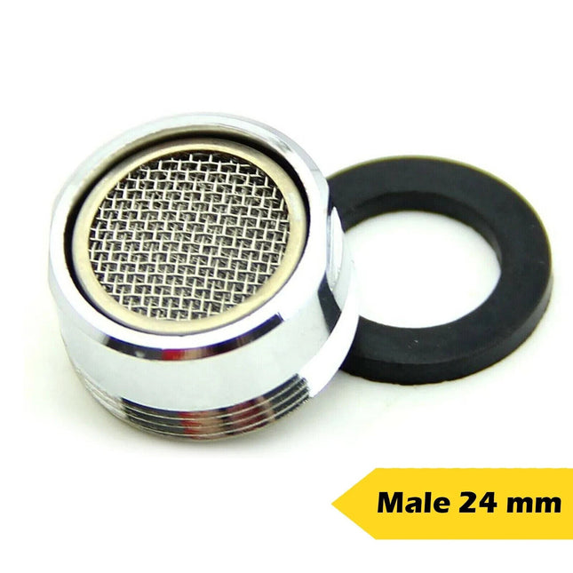 2 x Tap Aerator 24mm Male Anti Splash Water Saver Chromed Brass Spout Filter