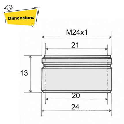 2 x Tap Aerator 24mm Male Anti Splash Water Saver Chromed Brass Spout Filter