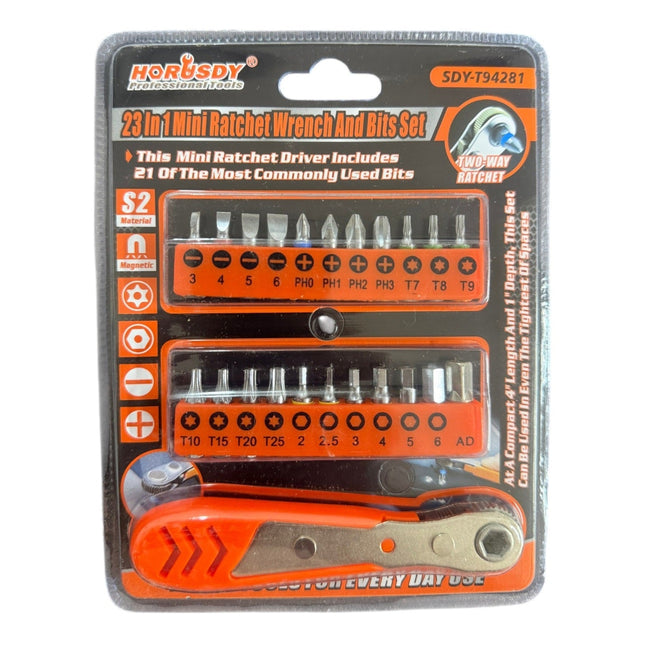23 in 1 Mini Ratchet Wrench and Bits Set