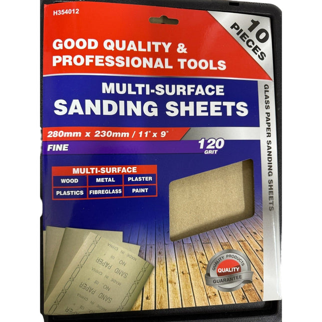 280mm x 230mm / 11" x 9" Dekton Multi-Surface Sanding Sheets 120 grit