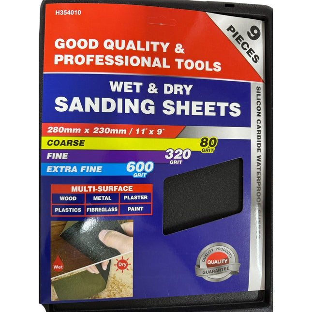 280mm x 230mm / 11" x 9" Dekton Wet & Dry Sanding Sheets 80 grit