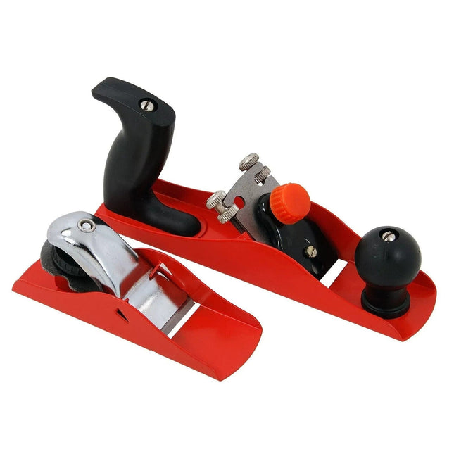 2PC ADJUSTABLE WOOD PLANE SET CARPENTERS STEEL SMOOTHING BLOCK FILE HAND TOOLS