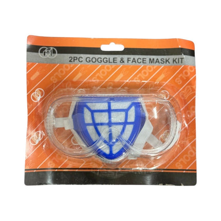 2PC GOGGLE & FACE MASK KIT