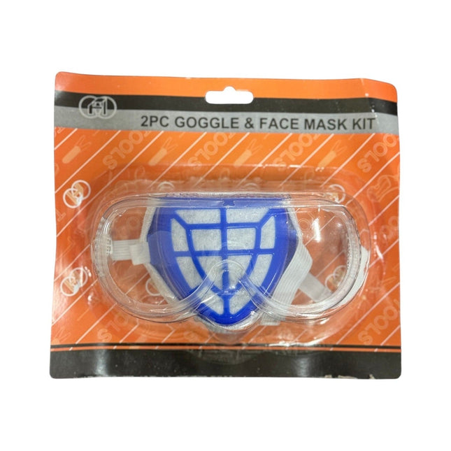2PC GOGGLE & FACE MASK KIT