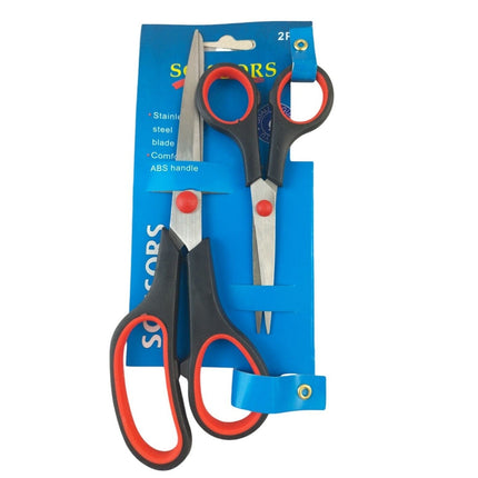 2x COMFORT GRIP SCISSORS Steel Kitchen Home Office Art Craft Cutting