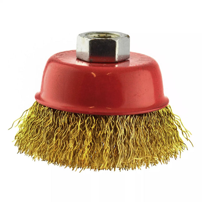 3" Brass Wire Polishing Cup Brush Twisted Buffing Cleaning Derusting Rotary Tool
