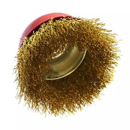 3" Brass Wire Polishing Cup Brush Twisted Buffing Cleaning Derusting Rotary Tool