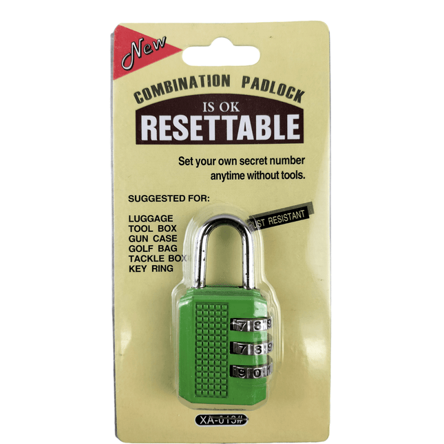 3 Digit Combination Small Padlock Heavy Duty Outdoor Lock Gym Luggage Locker