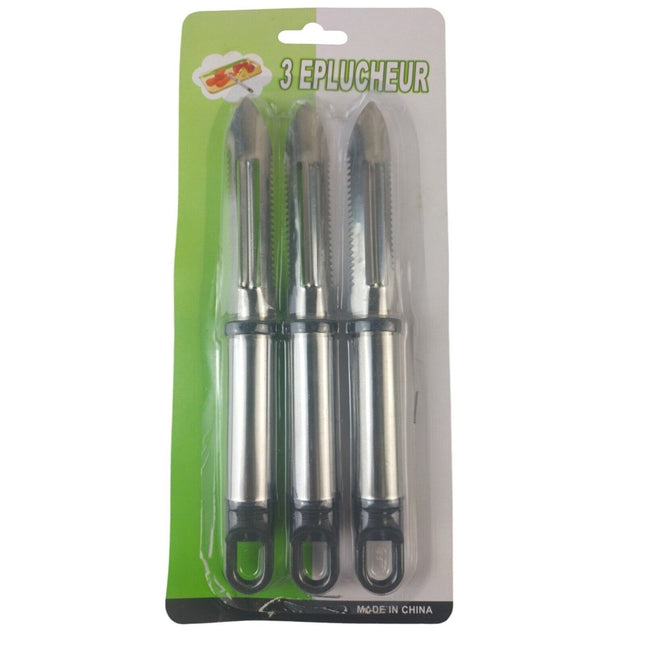 3 Pack Vegetable Fruit Speed Potato Peeler