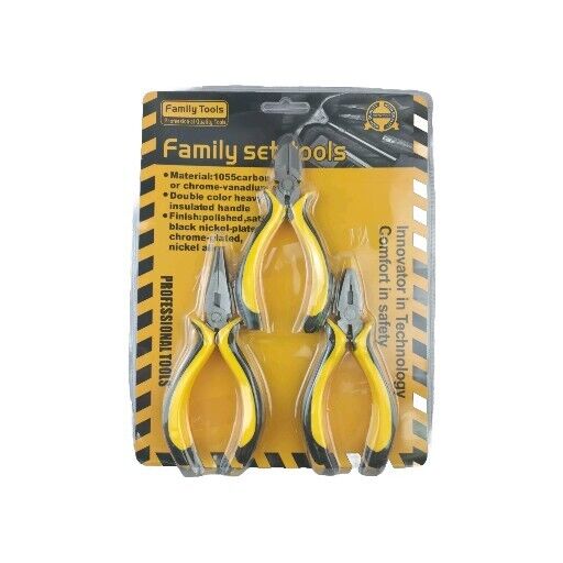 3 Piece Combination Heavy Duty Pliers Set Soft Grip Snips Tools Plier Steel