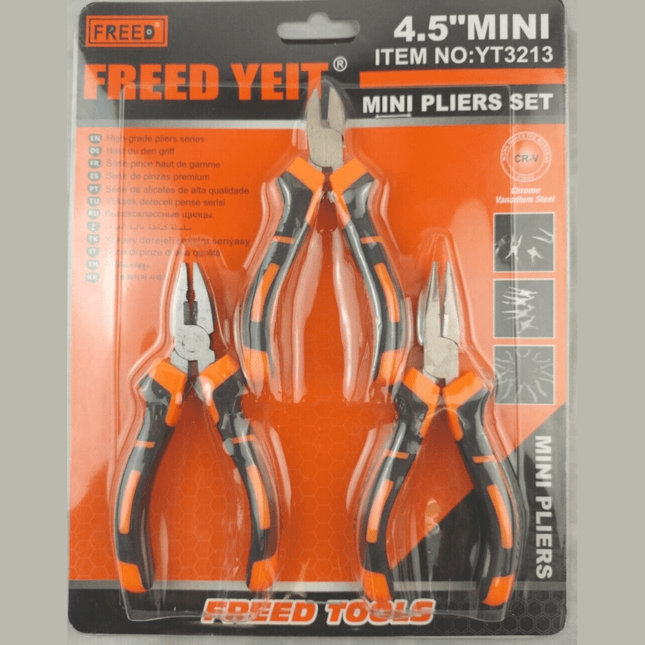 3 Piece Combination Heavy Duty Pliers Set Soft Grip Snips Tools Plier Steel