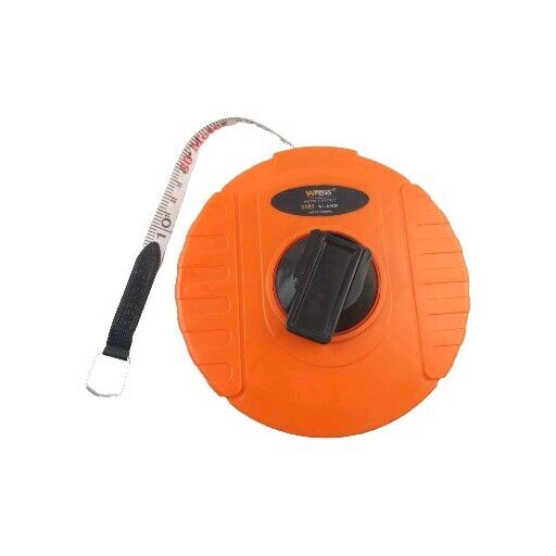 30m Fiberglass Tape Measure Builders Surveyors Long Reel Roll Measuring Meters
