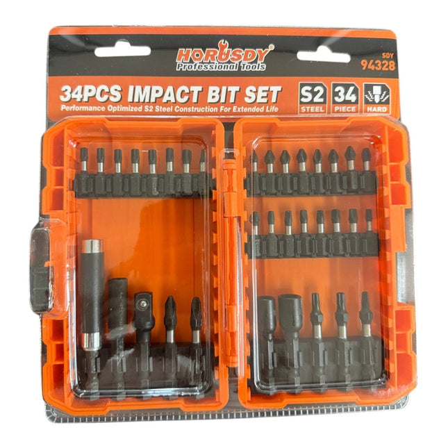 34-Piece Heavy-Duty Impact Driver Bit Set