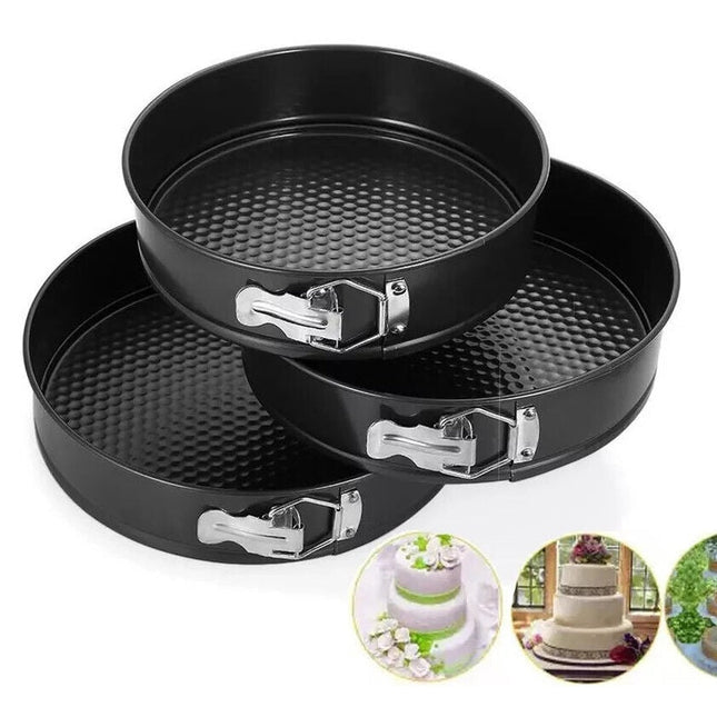 3Pcs Round Moulds Baking Tin 24 26 28cm