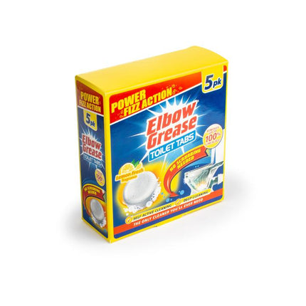 Elbow bathroom cleaning set including: Drain unblocker, Mould & Stain removal, Toilet Tabs, Antibacterial spray, Glove, sponge