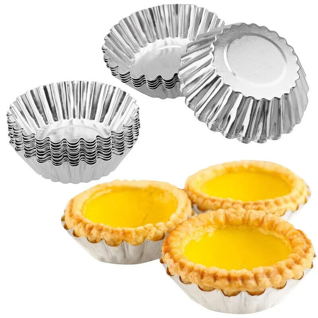 3pcs Reusable Aluminium Egg Tart Moulds Cookie