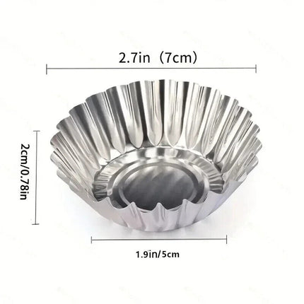 3pcs Reusable Aluminium Egg Tart Moulds Cookie