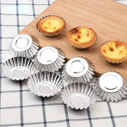 3pcs Reusable Aluminium Egg Tart Moulds Cookie