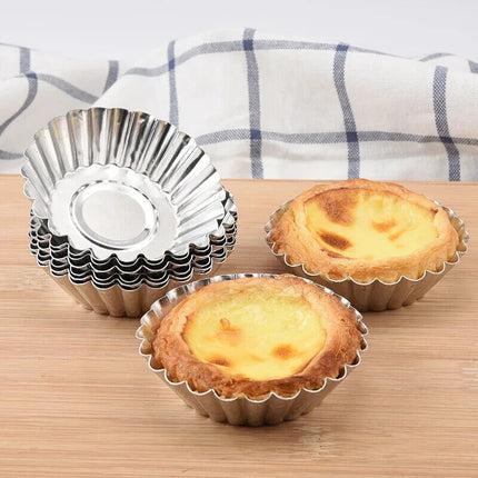 3pcs Reusable Aluminium Egg Tart Moulds Cookie