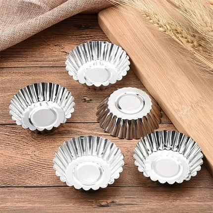 3pcs Reusable Aluminium Egg Tart Moulds Cookie