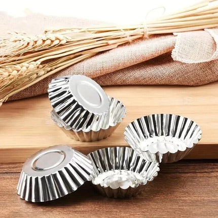 3pcs Reusable Aluminium Egg Tart Moulds Cookie