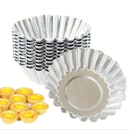 3pcs Reusable Aluminium Egg Tart Moulds Cookie