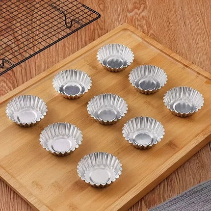 3pcs Reusable Aluminium Egg Tart Moulds Cookie